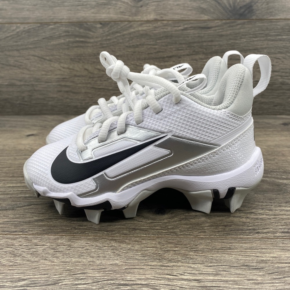 Nike Alpha Menace 4 Football Cleats Kids 10C White Silver FQ4012-100 Baseball